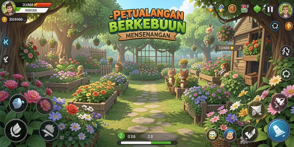 Screenshot gameplay <strong>333666</strong> dengan visual yang memukau dan proses bertani yang menarik.