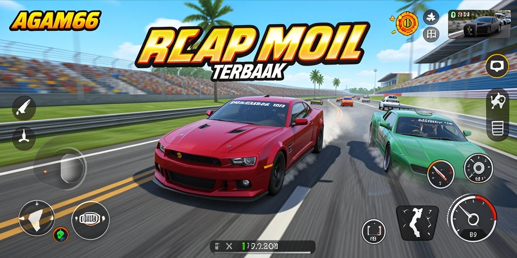 Tampilan gameplay seru dalam balapan mobil AGAM66.