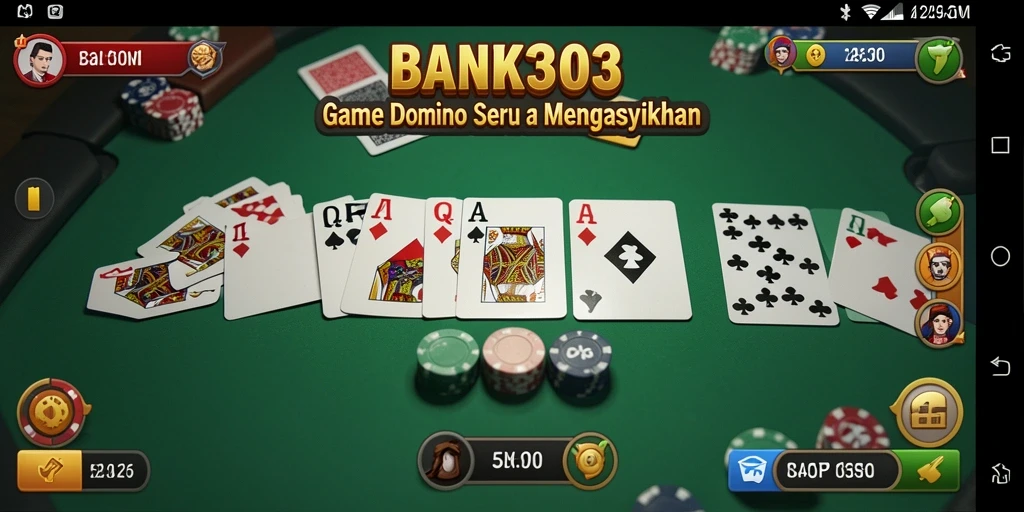 Screenshot gameplay BANK303 menampilkan momen seru dalam permainan Domino.