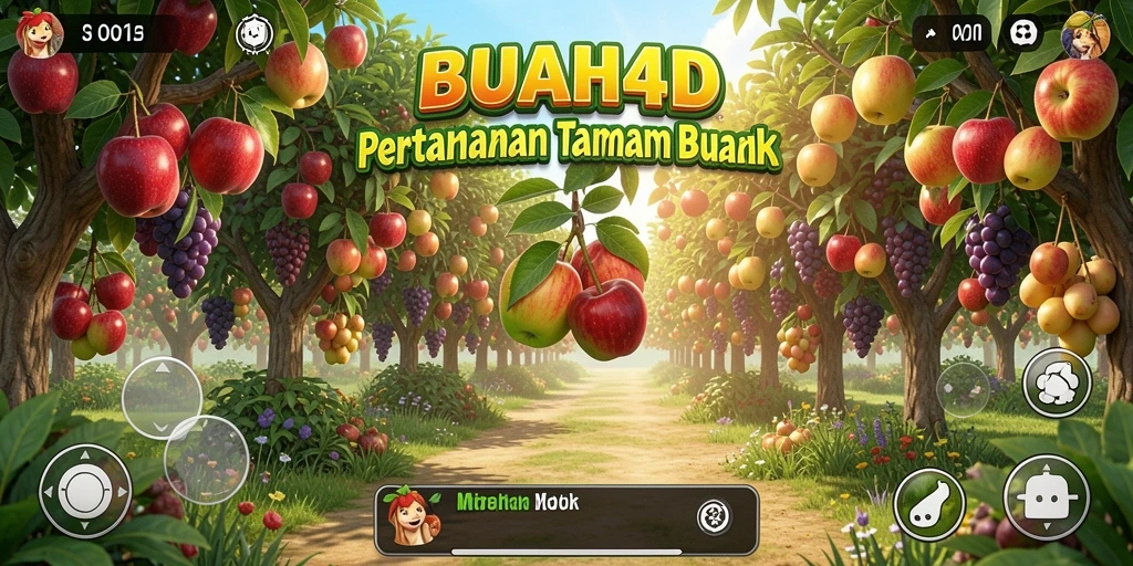 Tangkapan layar BUAH4D menampilkan aksi pertahanan kebun buah yang mendebarkan.