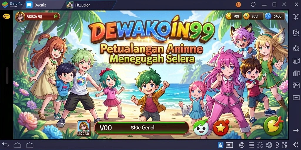 Tampilan gameplay DEWAKOIN99 yang penuh warna dan dinamis.