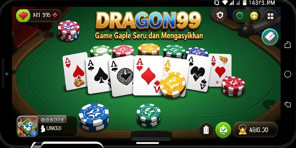 Tampilan gameplay Gaple yang menarik di DRAGON99.