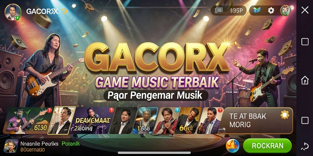 Tampilan gameplay GACORX dengan berbagai kontrol musik yang menarik.