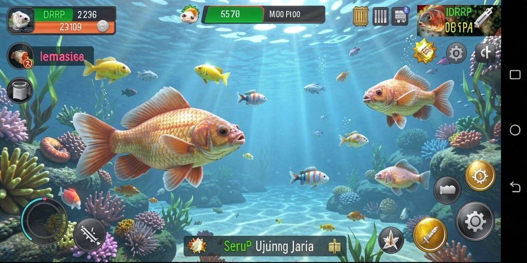 Tampilan gameplay memancing yang seru di IDRRP.