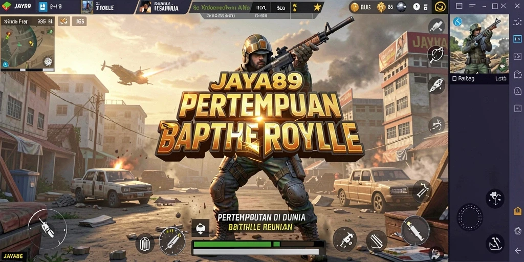 Tampilan gameplay intens dan seru di dunia Battle Royale JAYA89.