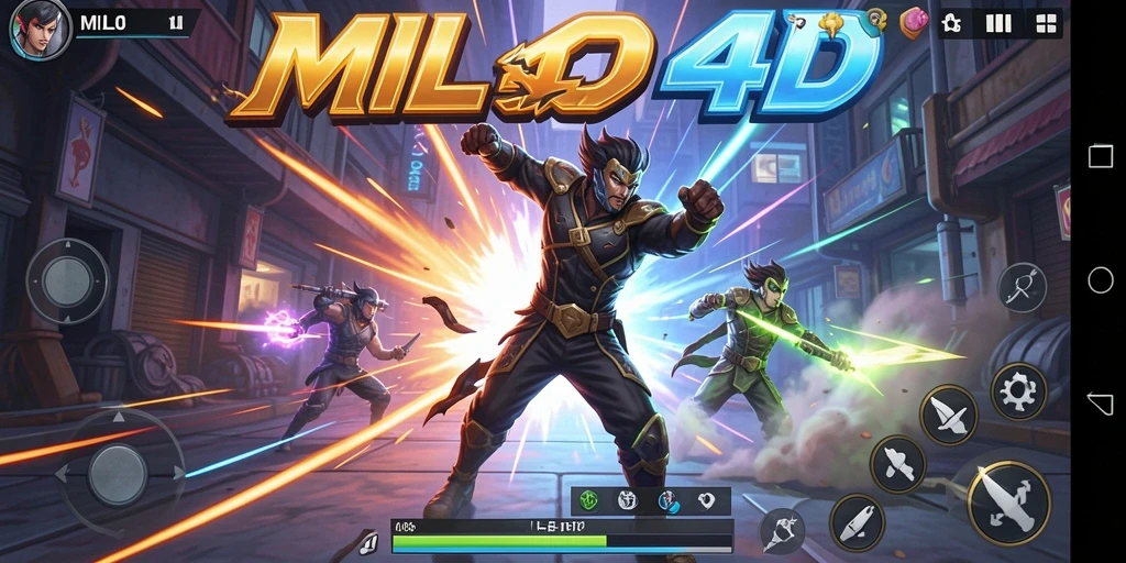 Tampilan seru pertarungan di MILO4D dengan karakter unik.