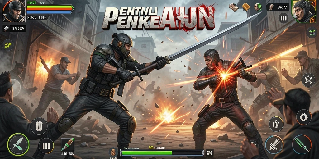 Screenshot NV77 menampilkan aksi pertarungan yang mendebarkan.