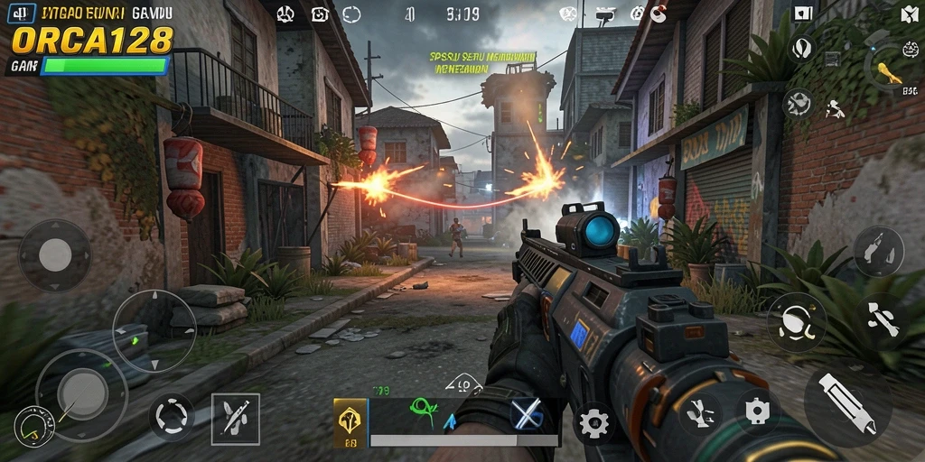 Tampilan gameplay ORCA128 yang mendebarkan dan penuh aksi di dunia TPS.