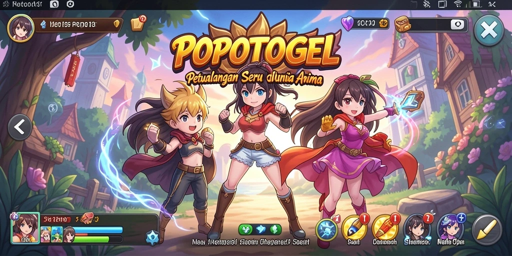 Tangkapan layar menampilkan aksi seru dalam permainan POPOTOGEL.