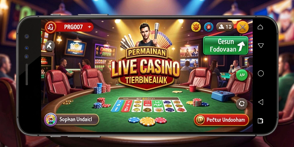 Tampilan gameplay Live Casino yang interaktif dan mendebarkan.