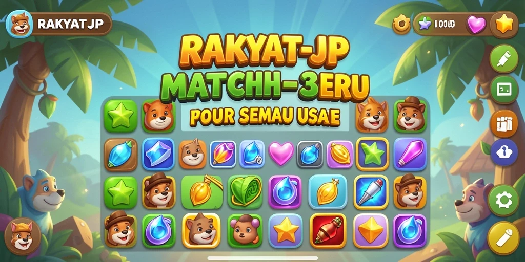 Tampilan gameplay seru RAKYATJP dengan kombinasi warna-warni.