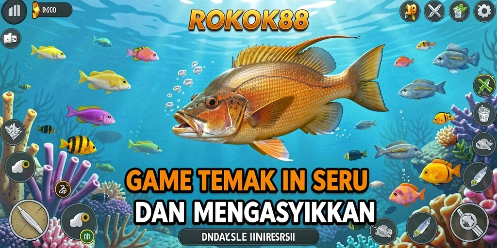 Tangkapan layar ROKOK88 menampilkan aksi tembak ikan yang seru.