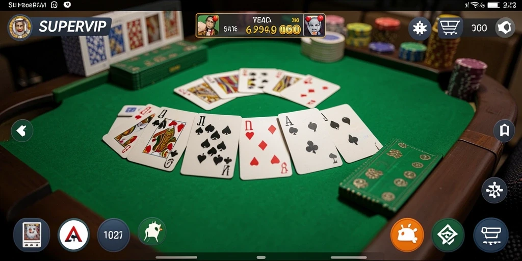 Tampilan gameplay seru permainan Gaple di SUPERVIP.