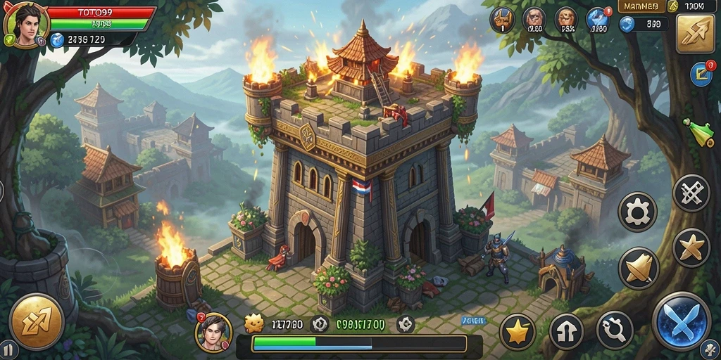Screenshot TOTO99 menunjukkan aksi pertahanan menara yang mendebarkan.