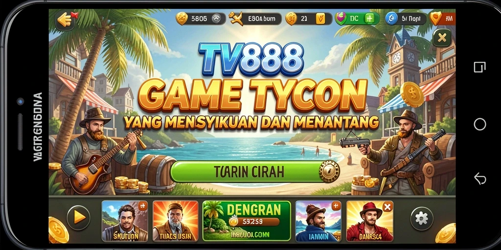 Tampilan gameplay TV888 menampilkan pengelolaan perusahaan yang penuh warna dan menarik.