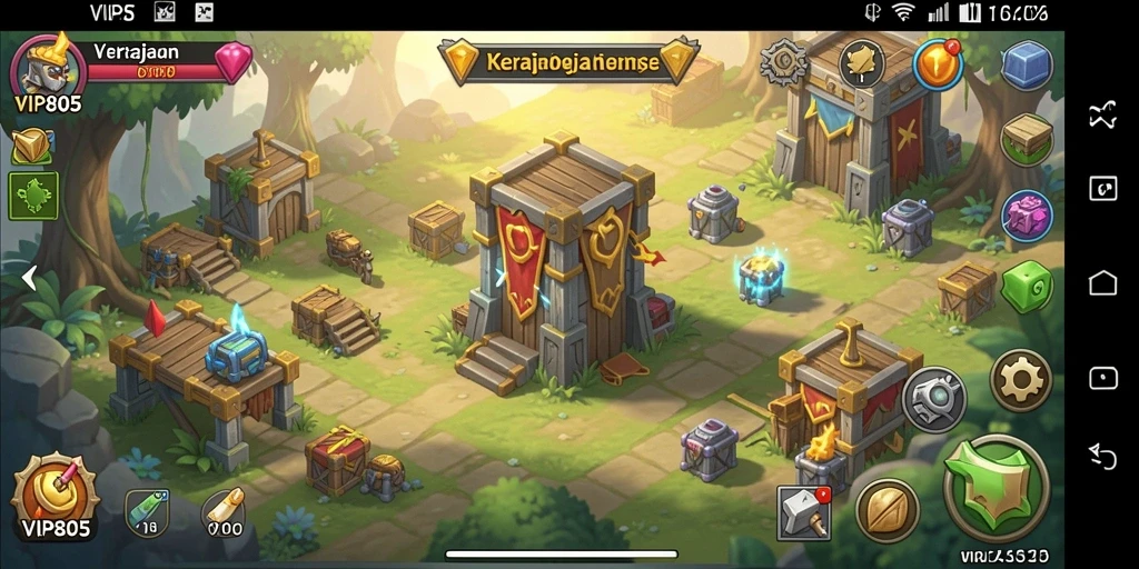 Screenshot VIP805 menampilkan momen seru dalam gameplay Tower Defense.
