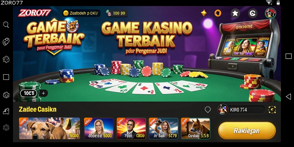 Screenshot gameplay menarik dari ZORO77 dalam suasana Kasino.